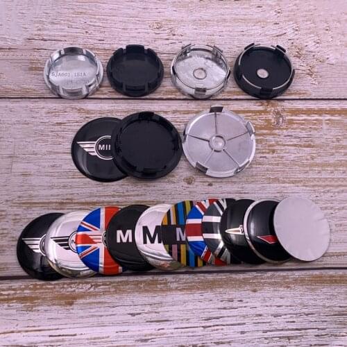 4pcs 56mm 60mm 65mm 68mm new logo car emblem Wheel Center Hub Cap auto Rim refit dust-proof badge covers sticker accessories MN
