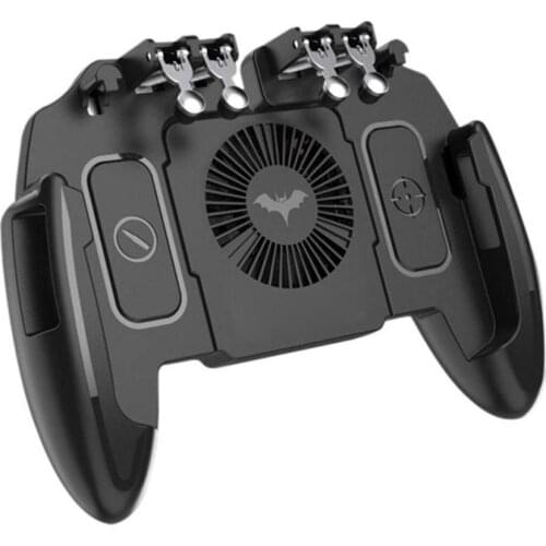 Mobile Phone Game Controller Joystick For PUBG Mobile Six-Finger Cooling Fan Gamepad Game Accessories Shoot Games iOS Android