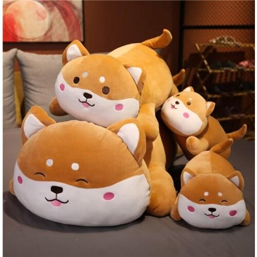 1pc 40/60CM Cartoon Shiba Inu Dog Plush Toy Soft Stuffed Plush Doll Pillow Brown Dog Toys For Children Girl Birthday Gifts
