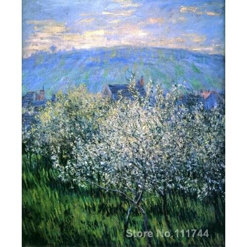 Art gift Plums Blossom Claude Monet Oil paintings Handmade High Quality