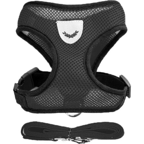 Pet Harness and Leash Set Soft Cloth net Breathable Vest Pet Cat Chest Strap Dog Traction Rope Dog Mesh Strap Vest and Belt Set