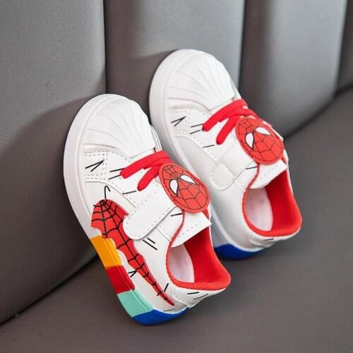 Disney Baby Toddler Shoes Boys Spider-Man 1-8 Years Old Casual Girl Korean Solid Soft Sole Sneakers