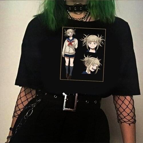 Cute Anime my hero academia Harajuku toga himiko manga Summer Short-sleeve Kawaii Women T-shirt