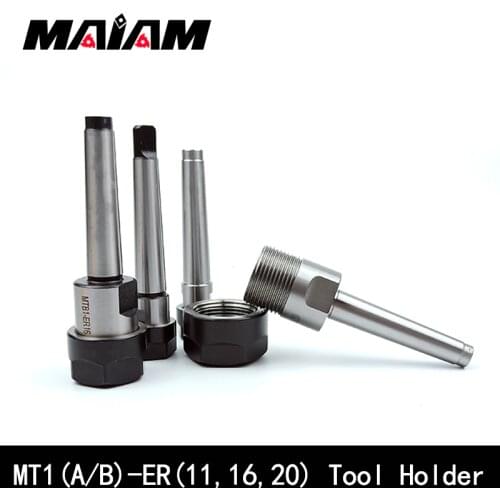 Mta1 mtb1 ER11 ER16 ER20 cnc tool holder morse No. 1 tool holder rear pull flat tail mt1 CNC center tool holder er collet chuck