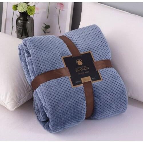 Polyester Blankets Throw Pineapple Plaid Blanket Soft Travel Blanket Solid Color Bedspread Plush Sofa Home For Cover Warm Bed