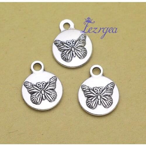20pcs/lot--14mm, Antique silver plated Butterfly charms ,DIY supplies, Jewelry accessories