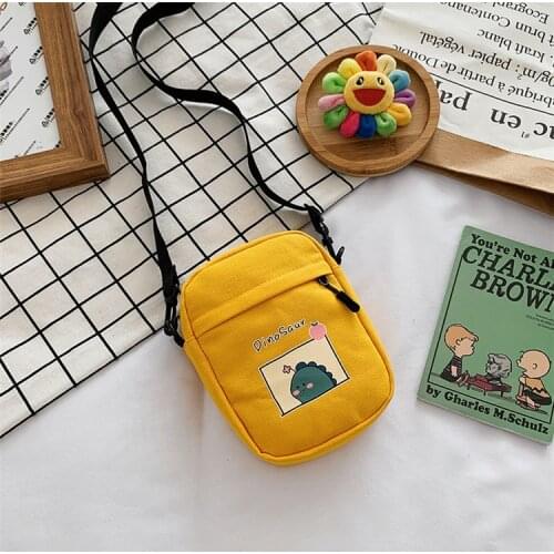 Casuan Small Canvas-Bag Women New Dinosaur Shoulder Bags Little Student Crossbody Bag For Women 2021 Bolsos Para Mujer Handbag