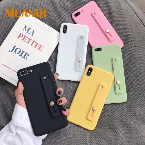 Shockproof Bumper Kickstand Soft Case For iPhone 11 Pro Max X XR XS Max 6 6S 8 7 Plus Wristband Hand Band Silicone Clear Cover