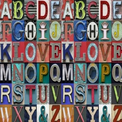 Dropship Colomac Embossed Wallpaper Colorful Letters Wall Painting Mural Wallpaper Papel Pintado De Pared Wall Papers Home Decor