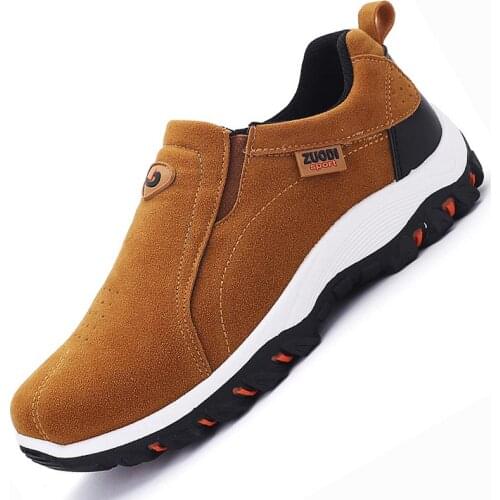 Plus Size PU Leather Outdoor Men Sport Shoes Mens Sneakers 2021 Male Running Shoes Sports Sneakers Brown Boys Trainers GMB-1403