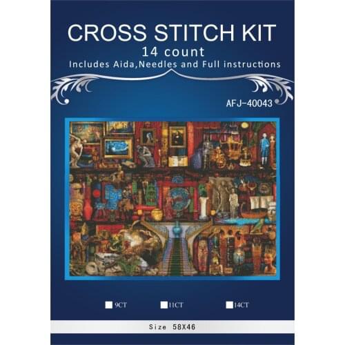 Oneroom Christmas Bookstore Embroidery Crafts Needlework 14CT Unprinted Arts Cross Stitch Kits DMC DIY Quality