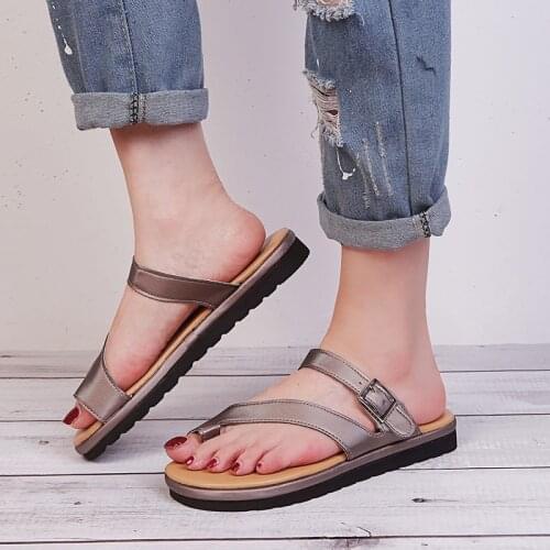 Slippers Women Indoor Slides Comfy Lady Shoes Pu Leather Sandals Soft Flat Slippers Low Heel Walking Flip Flops Slippers