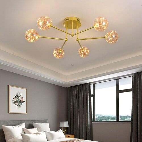 Modern Ceiling Lights Starry Personality Creative Bedroom Lamp Simple Restaurant Book Room Warm Led Lights for Room