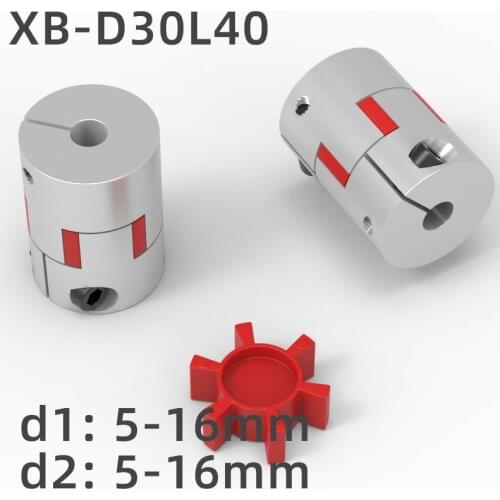 D30 L40 Jaw Flexible Motor Coupling Aluminium CNC Spider Flexible Jaw Coupler 3/4/5/6/6.35/7/8/9/9.5/10/11/12/12.7/13/14/15/16mm