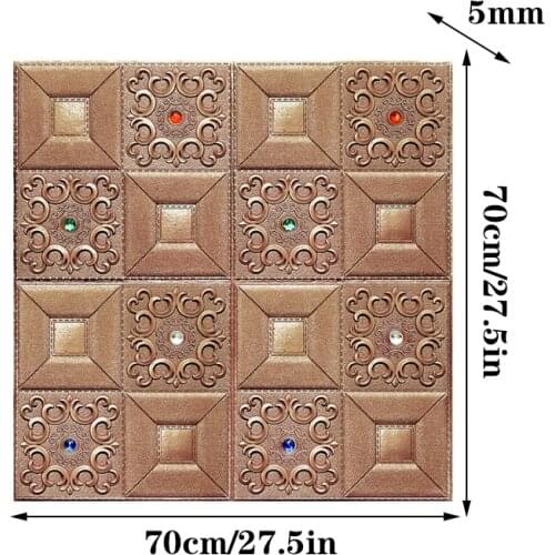 Thickened Foam Soft Pack Wall Stickers Self-Adhesive Tatami Wall Surrounding Childrens Room Headboard 3d Wall Stickers 70X70CM