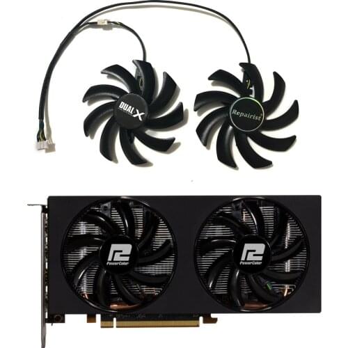 2Pcs/Set GPU VGA Card Cooler Fan FDC10H12S9-C For Powercolor AXRX 5500 XT 8GBD6-DH OC RX5700 XT 8GBD6-3DH Card As Replacement