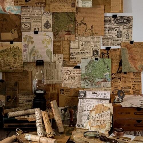 Vintage Collection Series Kraft Paper Junk Journal Planner Material paper Scrapbooking Vintage Decorative Craft Background Paper