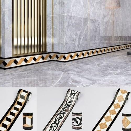 5 Meter Waterproof Baseboard Self Adhesive Wall Sticker Waistline Border Floor Stickers 3D Rustic Tile Vintage Wallpaper Borders
