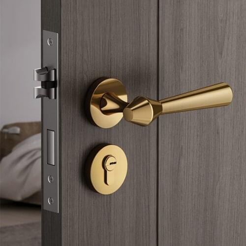 European Style Household Door Handle Lock Interior Mute Zinc alloy Split Door Locks Room Silent Safety Mechanical Lockset