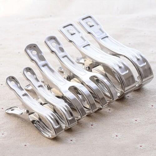 Stainless Steel Clips Clothes Pins Pegs Holders Clothing Clamps Sealing Clip Household Clothespin Bedding clip