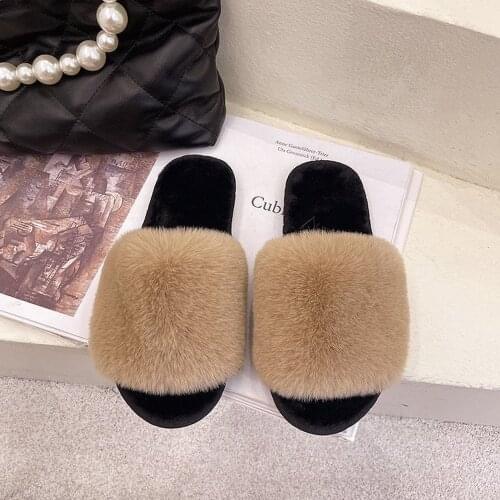 Soft-soled cotton slippers womens autumn and winter 2021 new style outer wear plush shoes, flat-bottomed indoor half-drag women