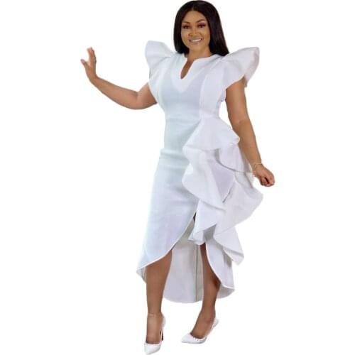 Falbala V-Neck Boho Floral Printed Dress Slim 2021 Summer Spring Sexy Cut Out Ruffles Dresses Women Party Office Midi Vestidos