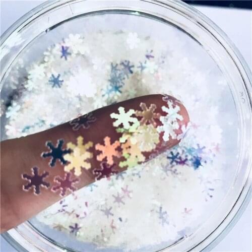 10g/pack 6mm Ultrathin Christmas Snowflake Nail Sequins Merry Christmas PET Flakies Manicure Nail Art Wedding Gift