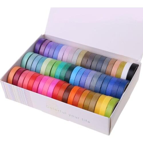 60 Rolls Washi Masking Tapes | 8mm Wide Colorful Decorative Masking DIY Tapes for Crafts Scrapbook Gifts Warpping