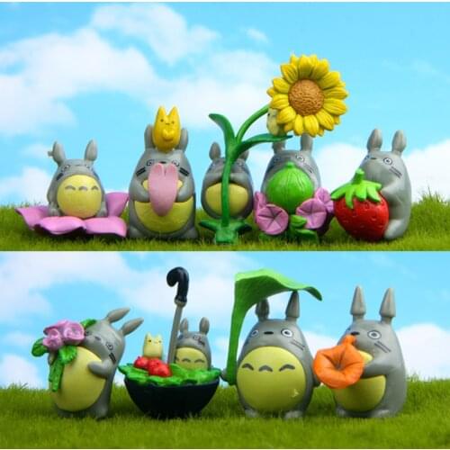 9pcs/set My Neighbor Totoro Action Figures Hayao Miyazaki Mini Garden Decoration Collectible PVC Model Dolls Toys for Children