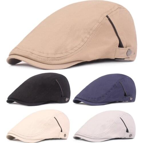 Men Women Classic Cotton Beret Hat Solid Color Newsboy Caps Casual Golf Hats HATCS0408