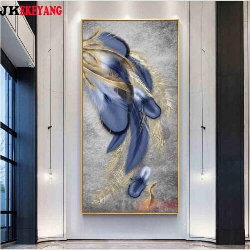 Large 5D Diy diamond painting feather Diamond Mosaic Rhinestone Embroidery cross stitch Y4210