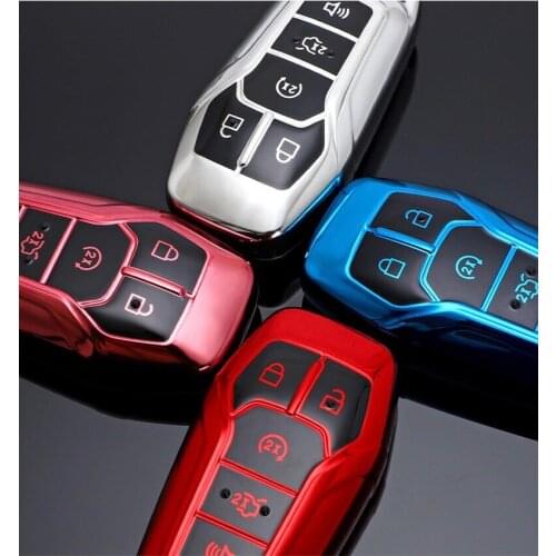 Tpu Car Key Cover Case for Ford Fusion Mondeo Mustang F-150 Explorer Edge 2015 2016 2017 2018 CarStyling Key Protection Keychain