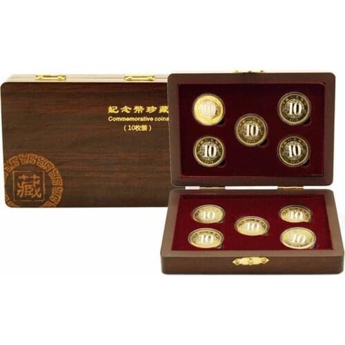 10 Coin Wooden Case Display Box Storage Holder Collection Adjustable Capsule Novel Style Convenient To Use Durable In Use