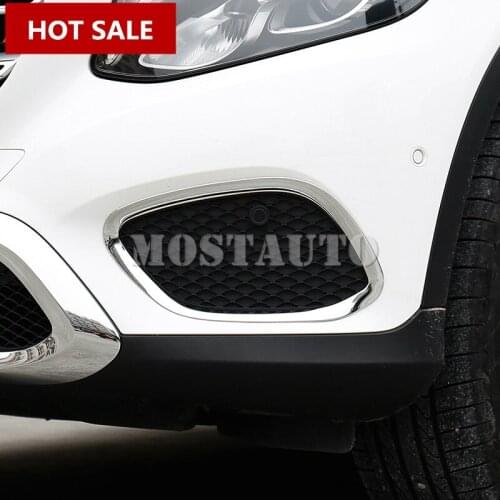 For Benz GLC X205 X253 ABS Chrome Front Fog Light Cover Trim 2015-2018 2pcs Car Accessories Interior Car Decor Car Trim