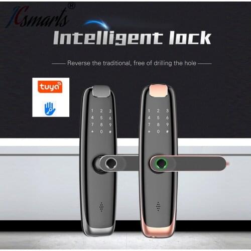 TUYA WIFI mobile phone unlocking fingerprint magnetic card password normally open mode temporary password home smart door lock