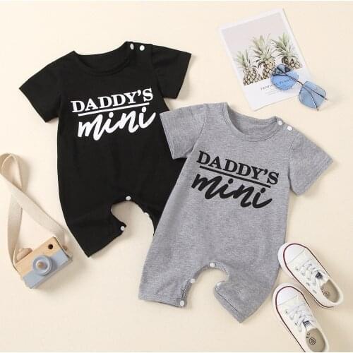 Infant black grey gm jumper ordinary short climb with short sleeves in summer