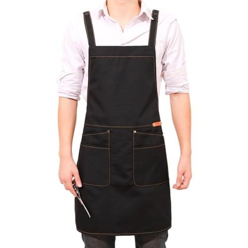 Denim apron Korean fashion custom logo hairdresser coffee shop men and women restaurant work clothes painting and printing