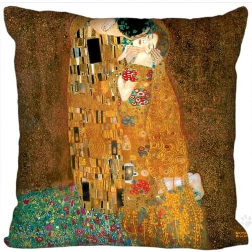 H+P#99 New Hot Custom Pillowcase Gustav Klimt #8 soft 35x35cm 40x40cm (One Side) Pillow Cover Zippered SQ01003@H099