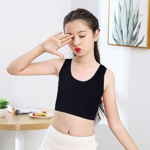 Cotton Summer Teenage Underwear Girls Bra Teens Training Bra Kids Vest Bra for 8-12Years Adolescente Underwear Puberty Clothing