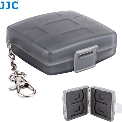 JJC Memory Card Case 4 SD + 4 TF Camera Mini Compact Tough Holder Water-Resistant Storage Cards Box