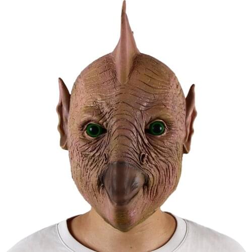 Brown Fish Man Animal Mask Halloween Cosplay Party Costume Prop Latex Headgear
