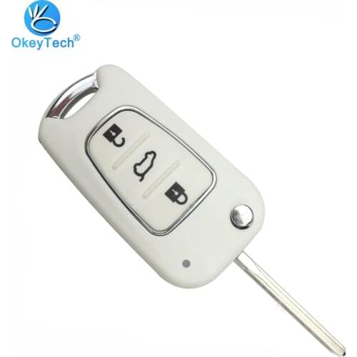 OkeyTech for Kia Key Shell 3 Button Flip Folding Remote Key Auto Car Cover Case Fob for Kia Rondo Sportage Soul Rio For Hyundai
