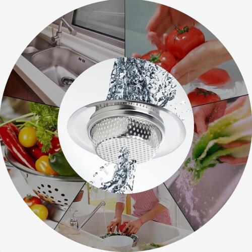 Kitchen Stainless Steel Sinks Strainer Drain Hole Bathroom Metal Sink Strainer Bath Shower Sink Drain Hair Catcher Filter Trap