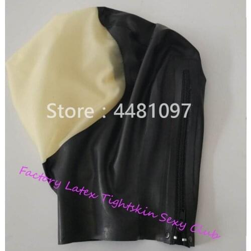 Latex Hoods rubber mask for ault back zip(with a little hole) steampunk accessories