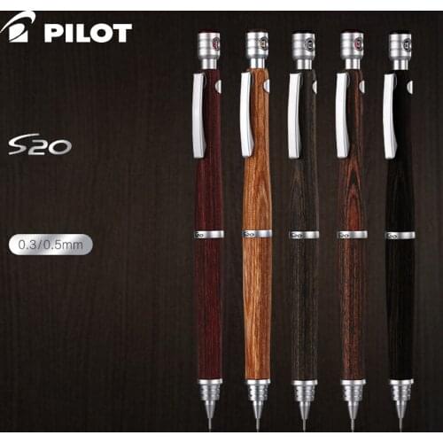 PILOT S20 Mechanical Pencil HPS-2SK Hippo Wooden Pole Drawing Pencil Low Center of Gravity 0.3mm/0.5mm Comfortable Grip