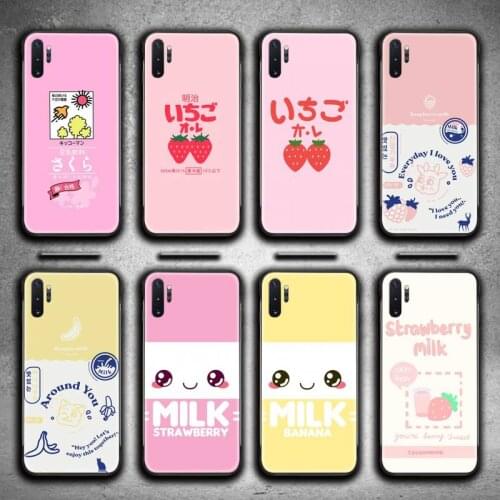 Cute Strawberry Milk Phone Case For Samsung Galaxy Note20 ultra 7 8 9 10 Plus lite M51 M21 M31 J8 2018 Prime