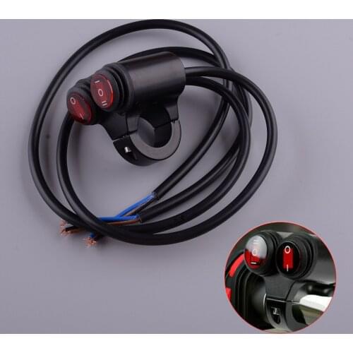 Motorcycle Motorbike Scooter Handlebar Headlight Fog Spot Light Dual On Off Switch 12V 10A Waterproof 7/8'' 22mm