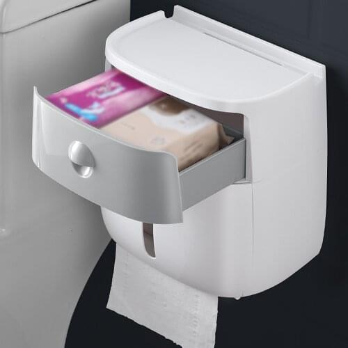 ECOCO Tissue Dispenser Wall-Mounted Tissue Box for Paper Towels Tissue Storage Box with Drawer Bathroom Kitchen Tissue Dispenser