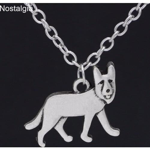 Nostalgia Wolf Dog Charms Necklace Pendant Antique Animal Trendy Jewelry Making 2018