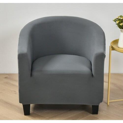Solid Club Chair Cover All-inclusived Elastic Stretch Armchair Cover Slipcovers for Living Room Single Sofa Covers